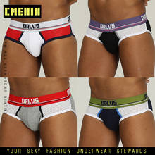 4Pcs Sexy Men Underwear Briefs Mens Mesh Underpants Cueca Male Panties Bikini Man Lingerie Cotton Breathable Push Up Panty ORLVS 2024 - buy cheap