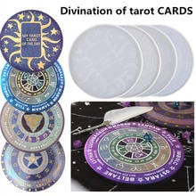 New Moon Star Divination Tarot Card Tray Round Resin Mold DIY Chocolate Fondant Mold Astrology Zodiac Board Epoxy Resin Mold 2024 - buy cheap