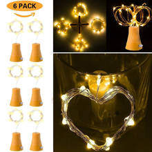 Carprie 6 pçs 10 led solar powered night fairy à prova dwarm água quente branco garrafa de vinho quente cortiça luzes para casa decoração do jardim #45