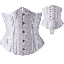 Women Steampunk Double Steel Boned Corset Jacquard Waist Trainer Cincher Bustier Short Torso Underbust Corselet Plus Size XS-6XL 2024 - buy cheap