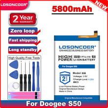 Losoncoer bateria de alta qualidade com bateria de alta qualidade 5800mah para celulares doogee s50 2024 - compre barato