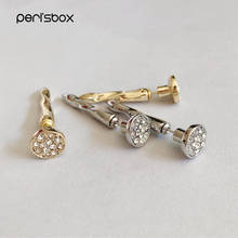 Peri'sBox Textured Bar Round Circle Gold Stud Earrings Rhinestone Glitter Geometric Earrings for Women Statement Earrings 2019 2024 - buy cheap