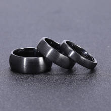 Somen 4/6/8mm anel de cerâmica preto casamento noivado banda escovado plana conforto ajuste masculino moda jóias 2024 - compre barato