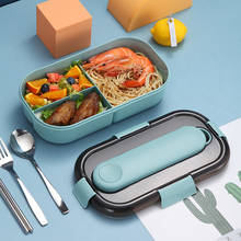 Японский Ланч-бокс для детей, пластиковый пищевой контейнер для микроволновой печи с отсеком, герметичный контейнер для еды 2024 - купить недорого