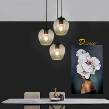 Luces colgantes de cristal LED nórdicas, lámparas colgantes decorativas para el hogar, sala de estar, comedor 2024 - compra barato