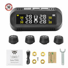 2021 Newst Solar TPMS Car Tire Pressure Alarm Monitor System Display Temperature Warning Fuel Save with 4 Sensors 2024 - buy cheap