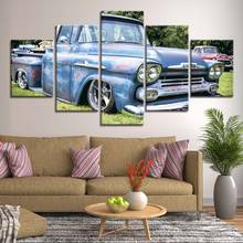 Canvas Vintage Pictures Wall Decor Wall Art Poster Framework 5 Piece Retro car Paintings Landscape Home Decor 2024 - buy cheap