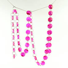 Guirnaldas de cuentas octagonales para decoración del hogar, cadenas colgantes de cristal, rosa, 14mm, 5m/50m 2024 - compra barato