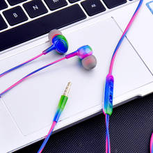 Fashion Gradient Magic Color Super Bass Headset 3.5mm In-Ear Earphone Noise Reduction Stereo Headsets Wired Earbuds with Mic 2024 - buy cheap