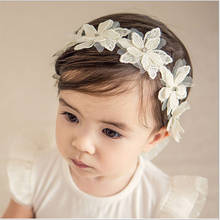 Newborn Toddler Kid Baby Girl Headband Infant Accessories Floral Lace Headwear Elegant Cute Princess 5 Flowers Hair Band 2024 - buy cheap