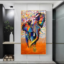 Pósteres de pintura en lienzo de elefante, León, impresiones de animales salvajes africanos, imagen artística de pared para sala de estar, decoración del hogar, Cuadros 2024 - compra barato