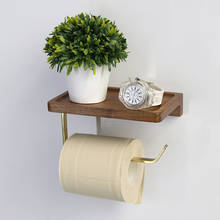 Tissue Rack Wood Brass Paper Towel Rack Toilet Roll Paper Holder Phone Shelf Kitchen Bathroom Accessories 2024 - buy cheap