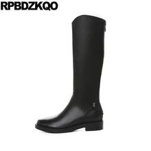 Riding Designer Shoes Women Luxury 2021 Big Size Long Chunky Casual Knee High Tall Boots Equestrian Winter Round Toe 10 41 Black 2024 - buy cheap