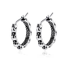 Vintage Small Surgical Steel Skull Round Hoop Earrings For Men Women 2020 Punk Gothic Hip Hop Titanium Jewelry Earring Wholesale 2024 - buy cheap