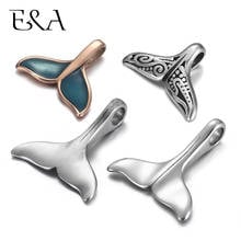 Amuletos de aço inoxidável com buraco de peixe, 2-4 peças, 5mm, 4mm para fazer joias, acessórios de pulseira, colar diy, fechos, achados 2024 - compre barato