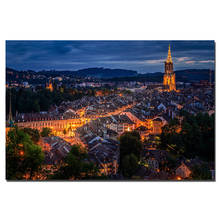 Bern Switzerland Cityscape Posters Canvas Cloth Fabric Print Painting for Home Decor Wall Art Picture 2024 - buy cheap