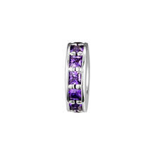925 Sterling Silver Eternity Charm Royal Purple Crystal Fit DIY Brand Bracelet Bead Jewelry Making Woman Gifts 2024 - buy cheap