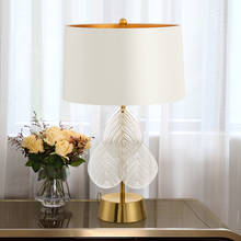 Lâmpada de mesa com bola de vidro led, luminária de mesa para sala de estar, sala de estar, quarto, abajur de mesa, lâmpada de cama, europa 2024 - compre barato