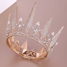 FORSEVEN Baroque Crowns Rhinestone Crystal Tiaras Wedding Bridal Bride Hair Accessories Queen Princess Gold Color Crown Jewelry 2024 - buy cheap