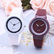 Reloj de cuarzo con correa de silicona de Color jalea para mujer, moderno, informal, esfera redonda Simple, para estudiante 2024 - compra barato