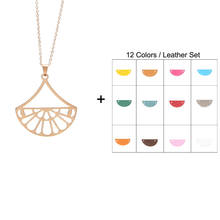 Legenstar Pendant Necklaces Rose Gold Stainless Steel Interchangeable Leather Fan Charm Necklace Collier femme 2020 bijoux Gift 2024 - buy cheap