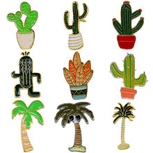 wholesale Lovely Badge Plant Potted Collar Shoe Lips Enamel Brooch Coconut Tree Cactus Leaves Decorative Clothing Cartoon Pins B 2024 - buy cheap
