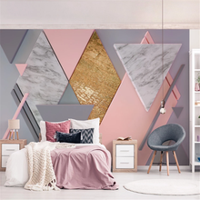 Milofi-foto personalizada 3D para revestimiento de paredes, papel tapiz rosa, nuevo, geométrico, nórdico, 3d, estéreo, TV, Fondo de pared 2024 - compra barato