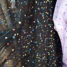 Блестящая сетчатая декоративная ткань со звездами blings вечерние материалы backgroud 2024 - купить недорого