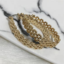Шикарные женские элегантные серьги-кольца, ювелирные изделия Brinco Bijoux золотого цвета, полые серьги-кольца, Европейская и американская мода 2024 - купить недорого