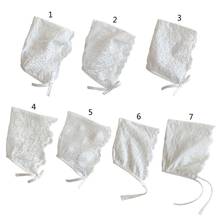 0-36m bebê meninas rendas chapéus estilo coreano newborn fotografia adereços flor bonnet chapéu criança princesa branco bonés 2024 - compre barato