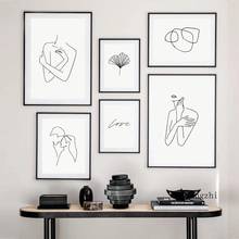 Abstract Woman One Line Poster Nordic Black White Minimalist Canvas Painting Print Simplicity Wall Art Picture Living Room Decor 2024 - buy cheap