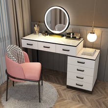 Penteadeira com espelho e cadeira de luxo, decoração nórdica para penteadeira, princesa, móveis para o quarto 2024 - compre barato
