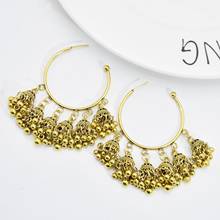 Fashion Exaggerated Metal Bell Tassel Indian Earrings Bohemian Big Ear Ring Birdcage Gypsies Ethnic Earrings Party Jewelry 2024 - buy cheap