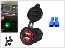 Carregador universal de acessórios para carro, 2 portas usb com indicador de led, para hyundai, mazda, kia, lada, rav 4, 2005, 2000 2024 - compre barato