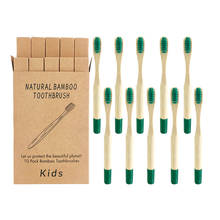 Escova de dentes de bambu, escova de dentes natural de bambu, cerdas médias, ferramenta de limpeza dos dentes, escovas ecológicas, 10 peças 2024 - compre barato