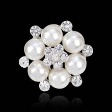 Broche elegante de perlas florales para mujer, alfileres de perlas de cristal de imitación, broches para mujer, joyería para vestido de fiesta nupcial de boda 2024 - compra barato