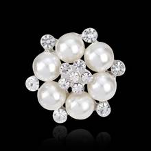 Elegant Pearl Floral Flower Brooch Pins Rhinestone Crystal Pearl Pins and Brooches for Women Wedding Bridal Party Dress Jewelry 2024 - buy cheap