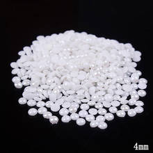 Diamantes de imitación de cerámica, 4mm, parte posterior plana, cuentas blancas, perlas para joyería, resina ABS, no Hotfix, apliques de cristales F 2024 - compra barato