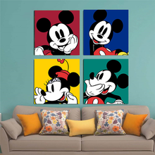 Картины на холсте Disney Минни Микки Маус большие аватары плакаты и принты настенные картины для декора гостиной 2024 - купить недорого