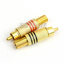 10PCS RCA Gold Plated Plug Audio Male Connector Metal Spring 2024 - buy cheap