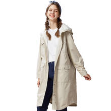 Abrigo largo con capucha para mujer, rompevientos de Boutique, ropa literaria japonesa sobre las rodillas, salvaje, Otoño, 2020 2024 - compra barato