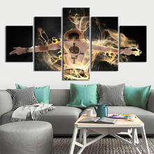 Canvas Painting Flame Luffy Poster Anime Wall Art 5 PCS Picture Canvas Prints Modern Wall Pictures Home Decor 2024 - buy cheap