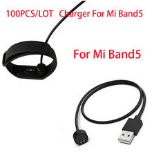 100 шт. оптовая продажа 50 см зарядный кабель для Xiaomi Mi Band 5 Miband 5 USB-кабель для зарядки для Mi5 2024 - купить недорого
