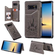 Funda de cuero tipo billetera para Samsung Galaxy Note 8, 9, 10 +, S20 Ultra, S10, S9, S8 Plus, con tapa y soporte para tarjetas, funda trasera para teléfono Coque 2024 - compra barato
