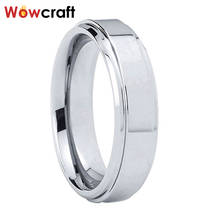 6mm Tungsten Wedding Bands for Women Men Polished Shiny Beveled Stepped Edges Engagement Ring 2024 - buy cheap