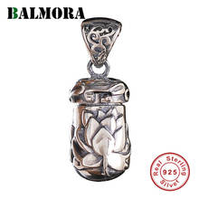 BALMORA 100% Real 925 Sterling Silver Jóias Vintage Lotus Flower Pingentes Fit para Colares Mulheres Acessórios Do Presente Pode Abrir 2024 - compre barato