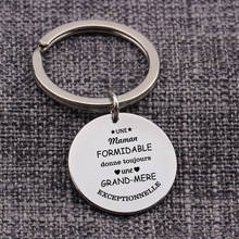 Personalized French Keychain for Family Grandma Gifts Grand Mere Keyrings Stainless Steel Jewelry Charms Key Tags Accessories 2024 - buy cheap