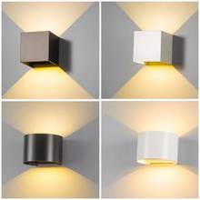 Lámpara LED de pared con ángulo ajustable, luz de aluminio de AC85-265V, montada en superficie nórdica, para porche interior, 12W 2024 - compra barato