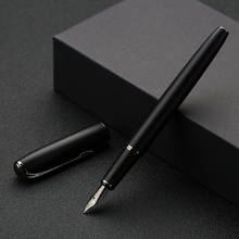 Novidade 2020 caneta tinteiro série preta espelho fosca, caneta tinteiro de metal de luxo com caixa de presente para escrita de natal 2024 - compre barato