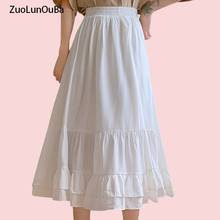 Женская юбка-трапеция с поясом на резинке, средней длины 2024 - купить недорого